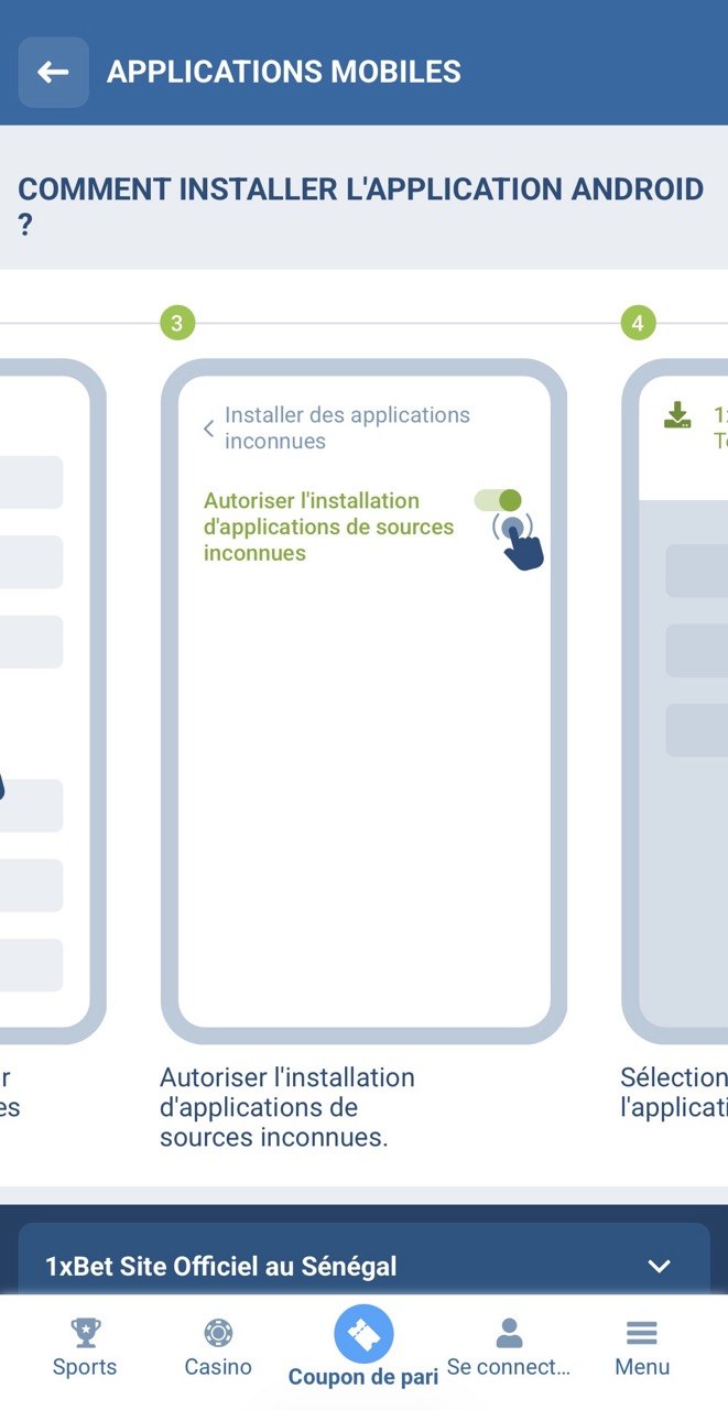Étapes 3-4 : activer l'option Autoriser les sources inconnues sur Android